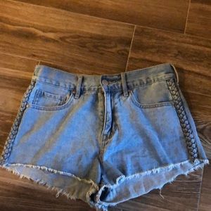 Denim high rise shorts